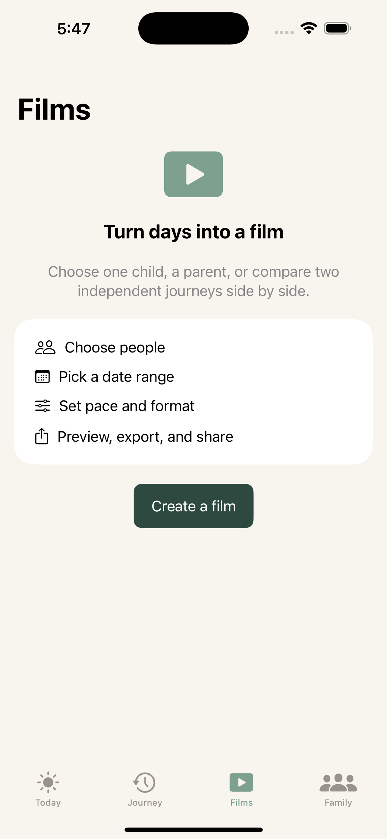 Film creation and export